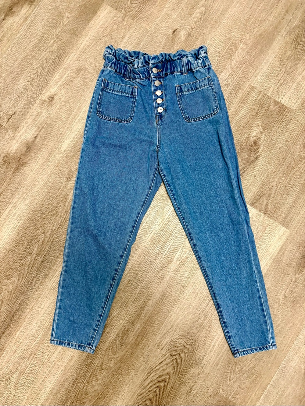 tgla Paperbag Tapered Leg Jeans